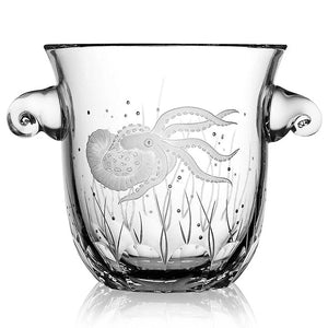 Sea Creatures Hand Engraved Varga Crystal Barware - Nautical Luxuries