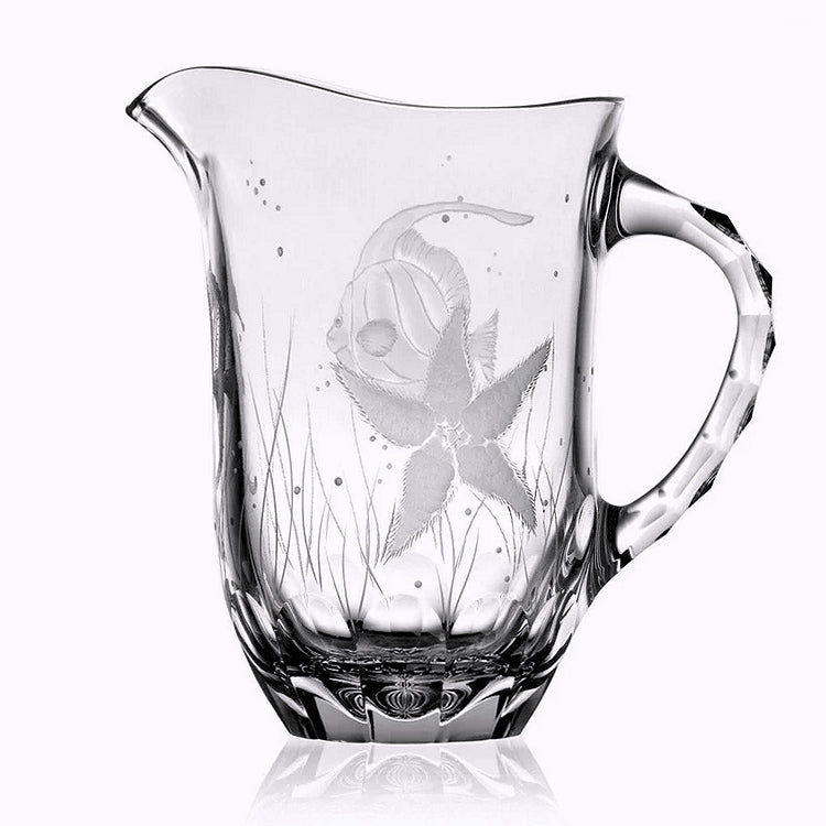 Sea Creatures Hand Engraved Varga Crystal Barware - Nautical Luxuries