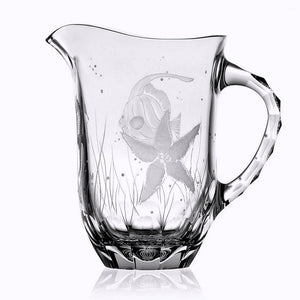 Sea Creatures Hand Engraved Varga Crystal Barware - Nautical Luxuries