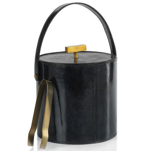 Riviera Stitched Leather Ice Bucket - Nautical Luxuries