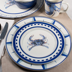 Blue Crab Porcelain Enamelware Dinnerware - Nautical Luxuries