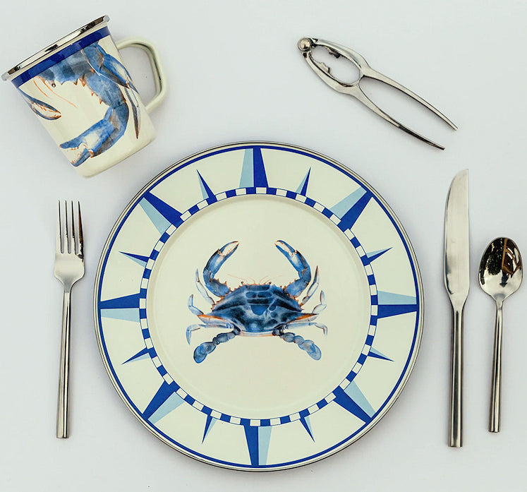 Blue Crab Porcelain Enamelware Dinnerware - Nautical Luxuries