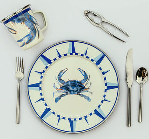 Blue Crab Porcelain Enamelware Dinnerware - Nautical Luxuries