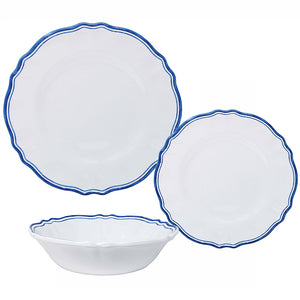 French Country Bleu Melamine Dinnerware Set - Nautical Luxuries