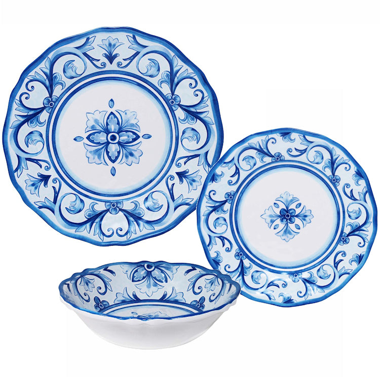 Isla Bleu Melamine Dinnerware Set - Nautical Luxuries