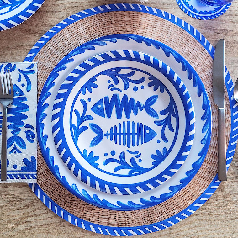 Villa Pesce Melamine Dinnerware Set - Nautical Luxuries