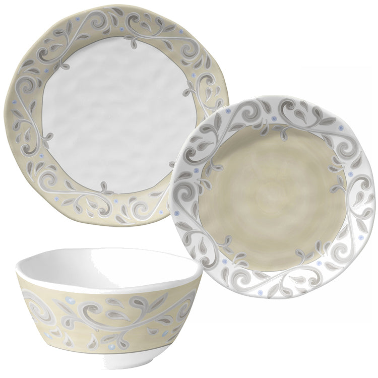 Firenze Sand Melamine Dinnerware Set - Nautical Luxuries