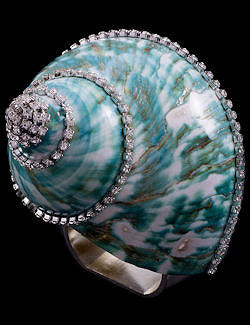 Swarovski Crystal Jade Turbo Shell Napkin Ring Set - Nautical Luxuries