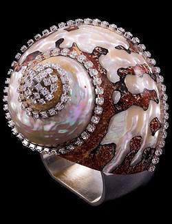 Swarovski Crystal Sarmaticus Shell Napkin Ring Set - Nautical Luxuries