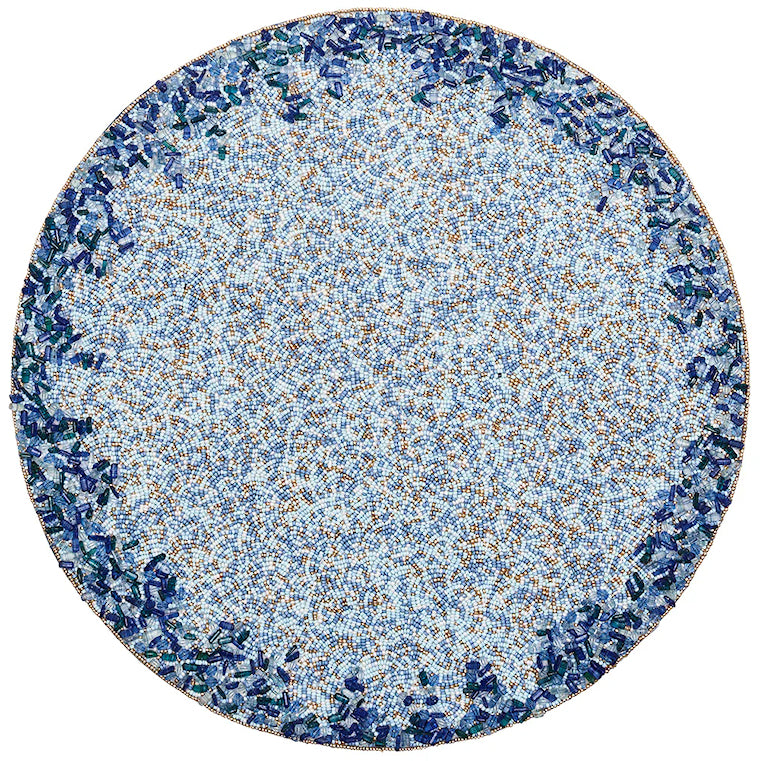Glacier Blue Hand-Beaded Placemat Set - Nautical Luxuries