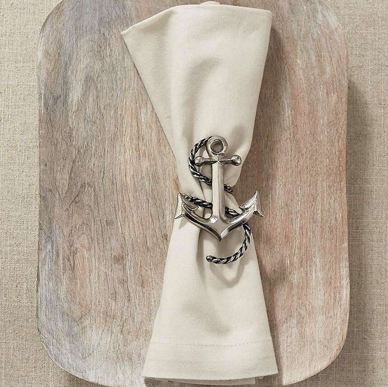 Classic Fouled Anchor Napkin Rings - Nautical Luxuries