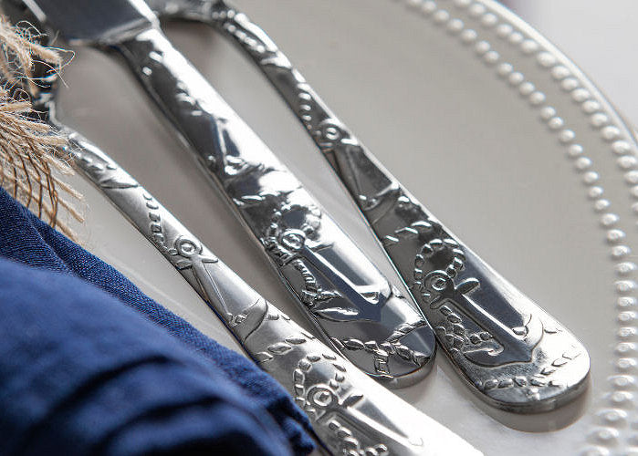 Drop Anchor Beach Collection 20-Pc. Flatware Set - Nautical Luxuries
