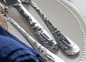 Drop Anchor Beach Collection 20-Pc. Flatware Set - Nautical Luxuries