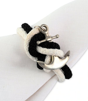 Rope Twist Anchor Napkin Ring Set - Nautical Luxuries