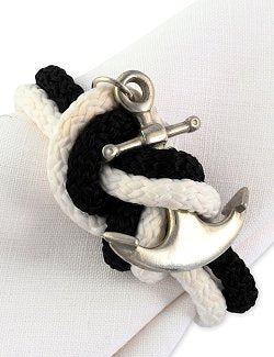Rope Twist Anchor Napkin Ring Set - Nautical Luxuries