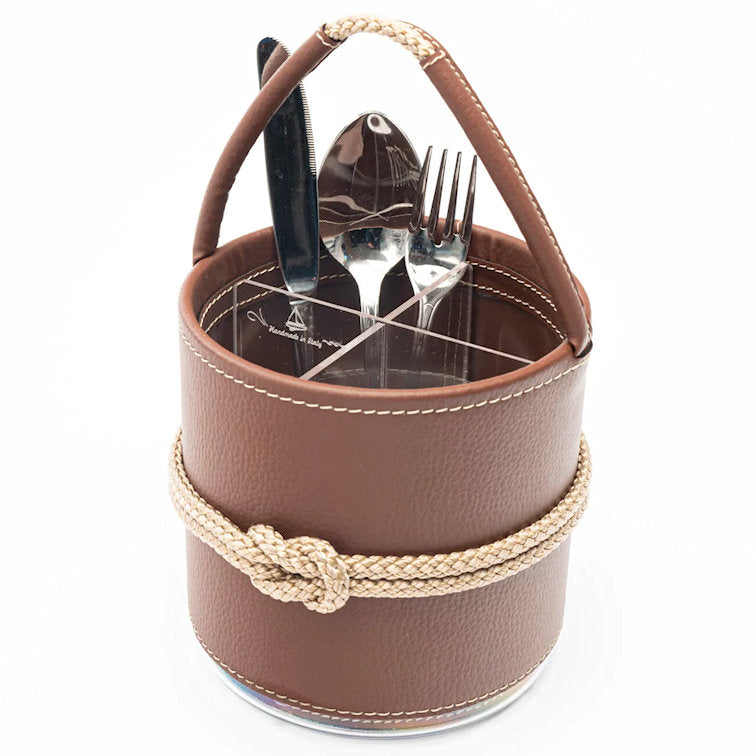 Euro Yachting Faux Leather Flatware Caddy