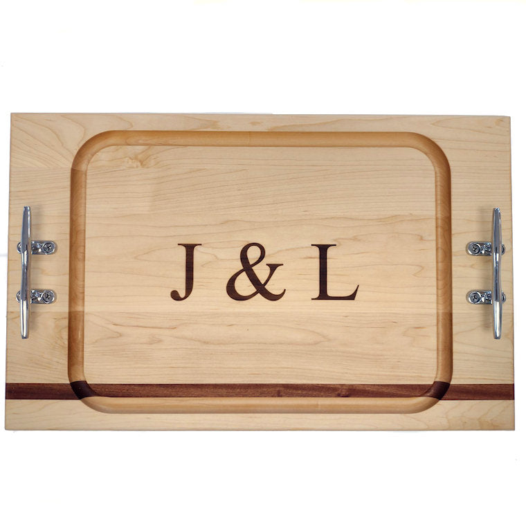 Cleat Handle Solid Mahogany & Maple Banquet Carvery Boards - Nautical Luxuries