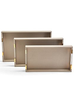Superyacht Stingray Taupe Serving/Bar Tray Set - Nautical Luxuries
