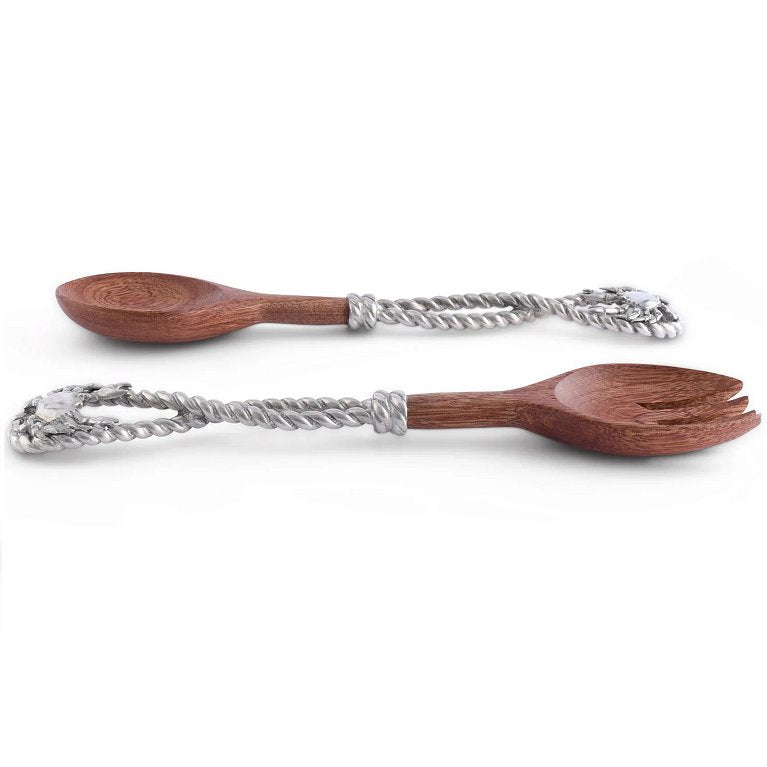 Coastal Crab Wood Serving Set - Nautical Luxuries
