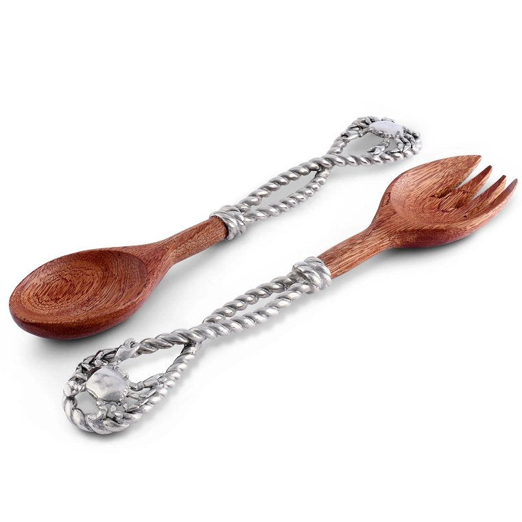 Coastal Crab Wood Serving Set - Nautical Luxuries