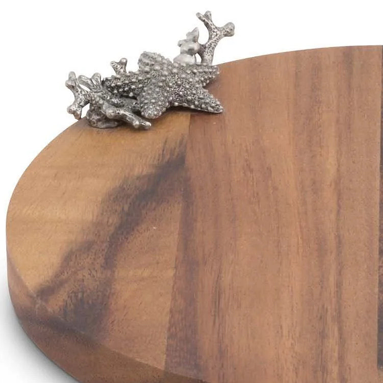 Reef Starfish Acacia Wood Cheese Board - Nautical Luxuries