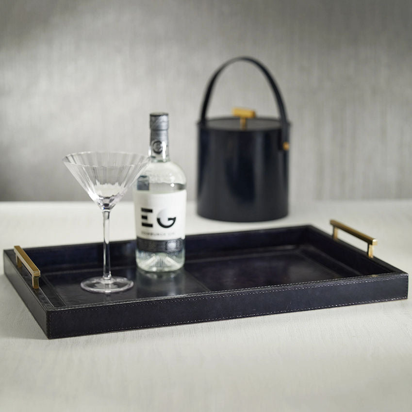 Riviera Stitched Leather Serving/Bar Trays - Nautical Luxuries