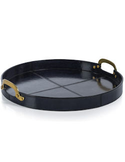 Riviera Stitched Leather Serving/Bar Trays - Nautical Luxuries