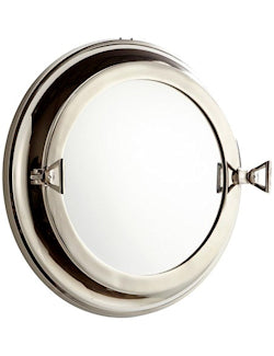 Contemporary Polished Nickel Porthole Mirror - Nautical Luxuries