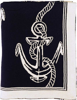 Nautical Anchors Medium Weight Cotton Throws - Nautical Luxuries