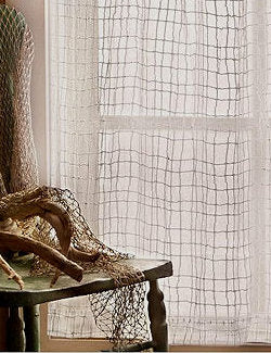Sea Splash Netting Sheer Curtains - Nautical Luxuries