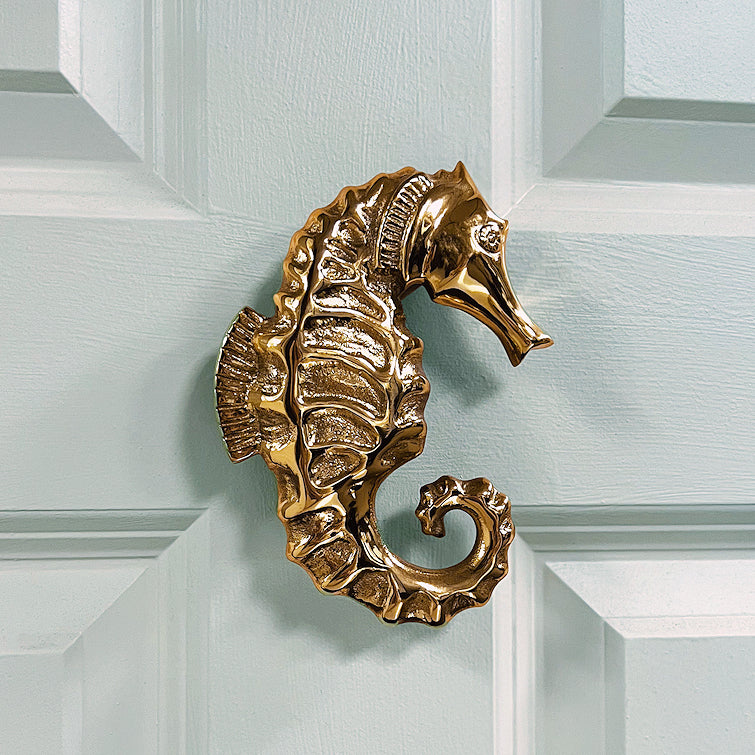 Seahorse Brass Door Knocker - Nautical Luxuries