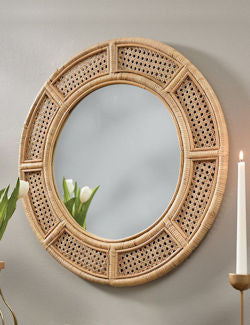 West Indies Tropical Cane Mirror - Nautical Luxuries