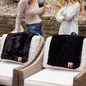 Yacht Furs Luxury Weatherproof Blanket/Black Mink - Nautical Luxuries