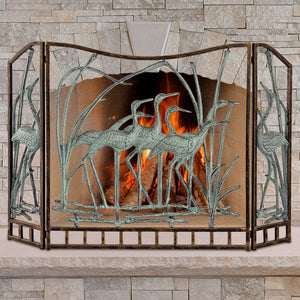 Marsh Waders Beach House Fireplace Screen - Nautical Luxuries