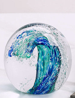 Wave Break Glass Sculpture/Paperweight - Nautical Luxuries