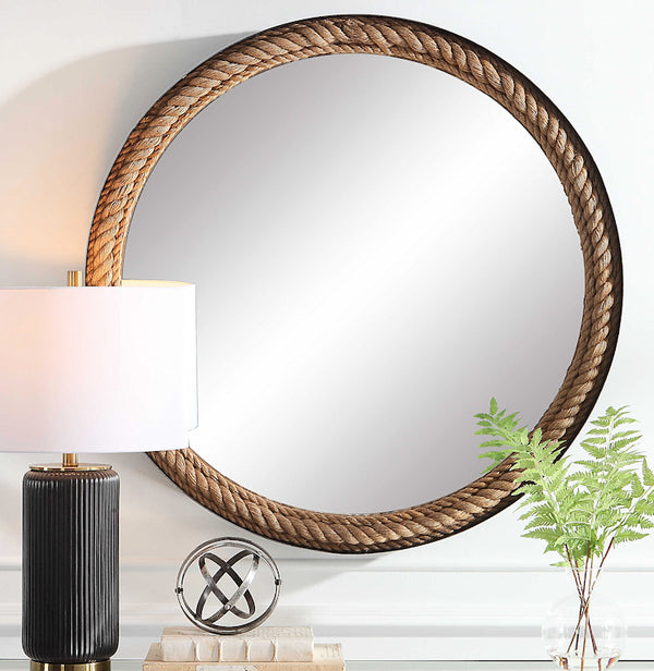 Seafarer's Nautical Rope Framed Mirror Nautical Luxuries
