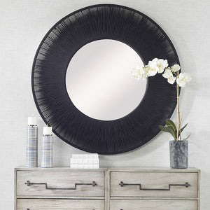 Islands Rope Weave Large Black Coastal Wall Mirror - Nautical Luxuries