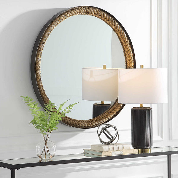 Seafarer's Nautical Rope Framed Mirror Nautical Luxuries