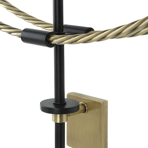 Brass Rigged Contemporary Nautical Wall Clock - Nautical Luxuries