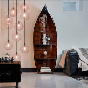 Solid Wood Working Dinghy Bookshelf - Nautical Luxuries