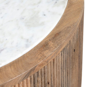 Reeded Mango Wood Cocktail Table - Nautical Luxuries
