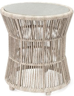 Hamptons Faux Abaca Outdoor Side Table - Nautical Luxuries
