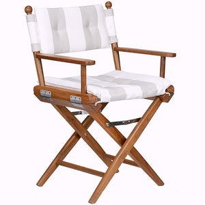 Yachting Teak Collection Luxe Striped Cushion Deck Chairs - Nautical Luxuries