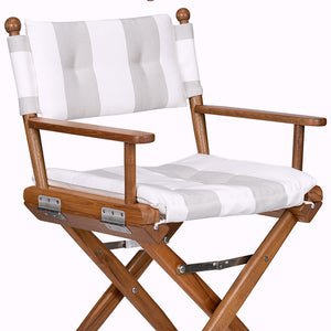 Yachting Teak Collection Luxe Striped Cushion Deck Chairs - Nautical Luxuries