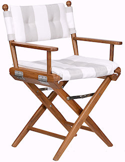 Yachting Teak Collection Luxe Striped Cushion Deck Chair - Nautical Luxuries