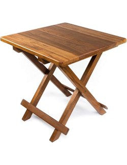 Yachting Teak Collection Smooth Top Square Folding Side Table - Nautical Luxuries