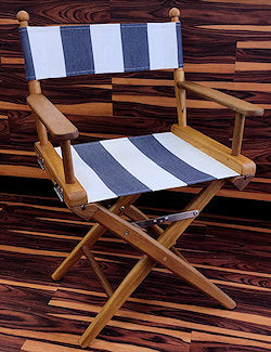 Yachting Teak Collection Sunbrella® Stripe Director's Chair - Nautical Luxuries