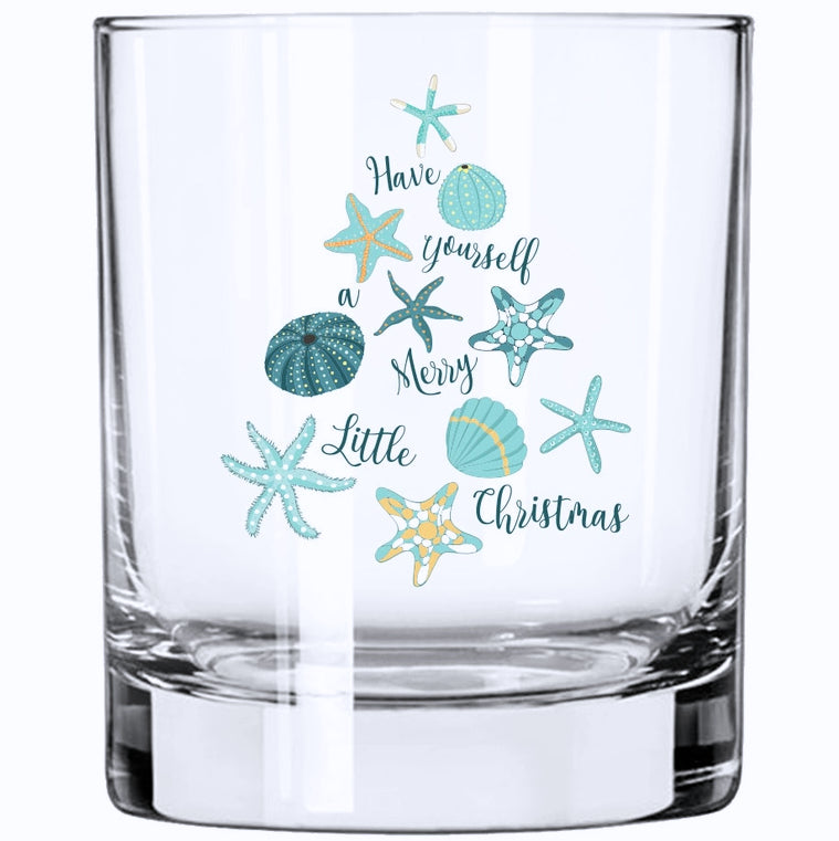 Merry Little Beach Christmas Glass Barware - Nautical Luxuries