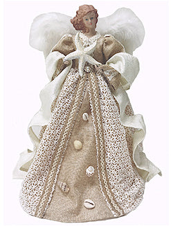 Natural Burlap Coastal Angel Tree Topper - Nautical Luxuries