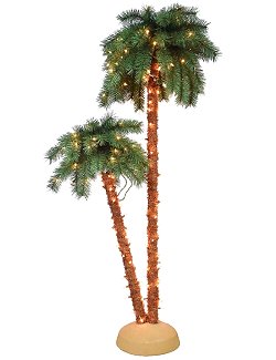 Beach Christmas Party 6-Ft. Floor-Standing Lighted Palm Trees - Nautical Luxuries
